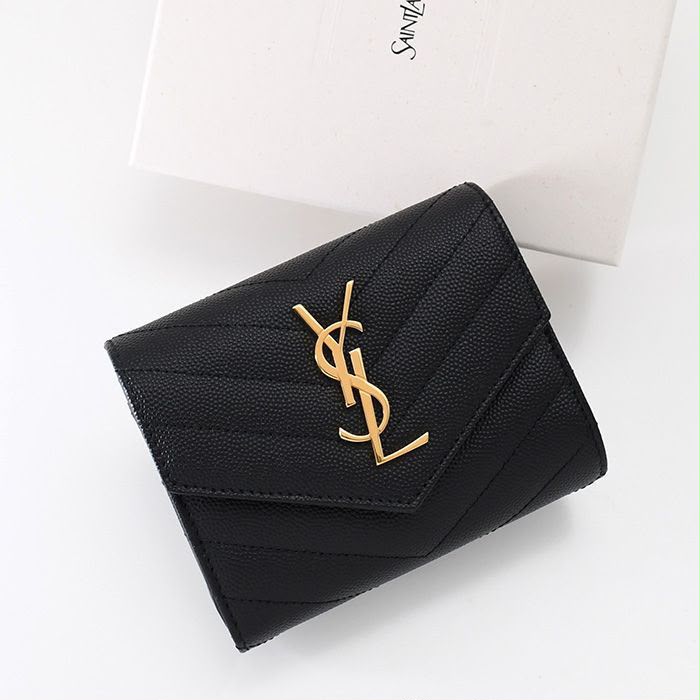 Saint Laurent (YSL) Cassandre Matelassé Multi-Folded Wallet