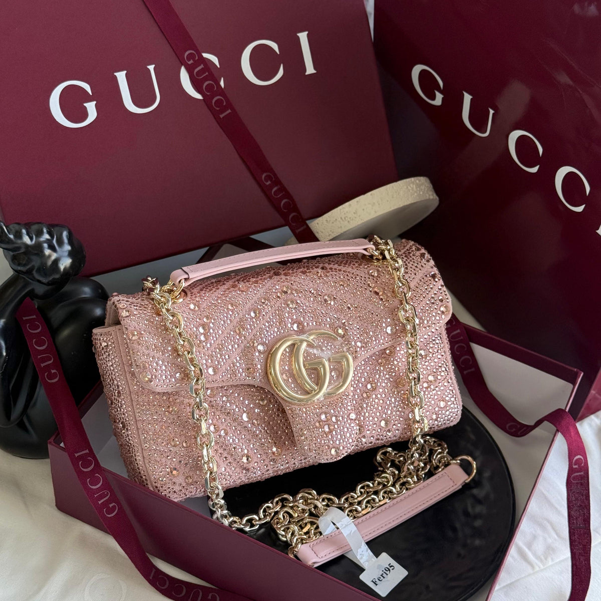 GUCCI GG Marmont Crystals Small Shoulder Bag