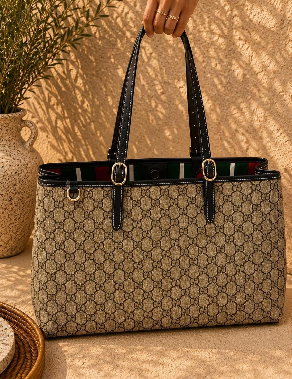 GUCCI GG Emblem Large Shopper Bag